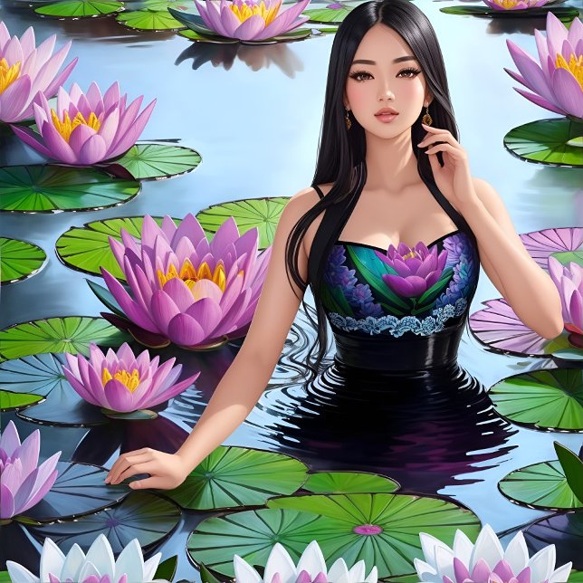 Symbolisk betydelse för Vatten Lily - T Shirt (Symbolic Meaning of Water Lily - Unveiling the Mystical Significance of a Serene Bloom)