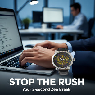 Symbolisk buddha omringad av Nature Inslag Armbandsur