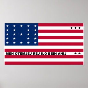 Symbolisk flagga av bikiniAtollMarshall öbor Poster
