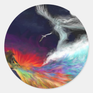 Symbolisk flocksymbol runt klistermärke