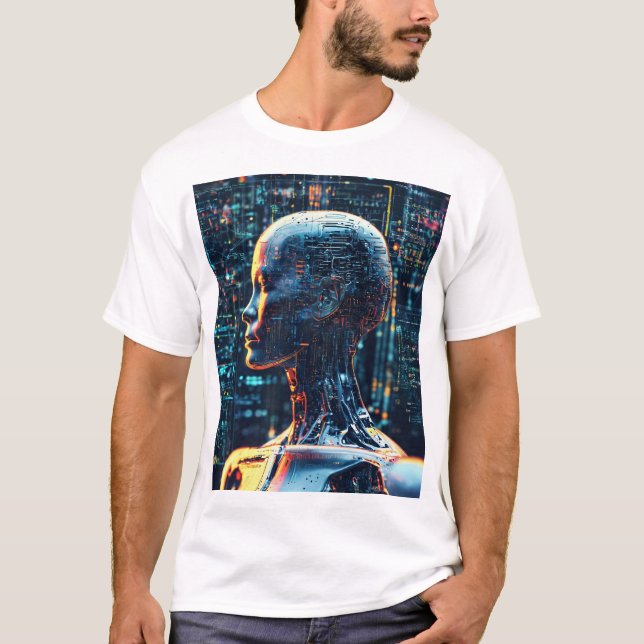 Symbolisk konvergens mellan Human and Maskin Intel T Shirt (Framsida)