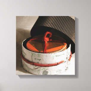 Symbolisk mötesartikel på Bok-arbetsytan Canvastryck