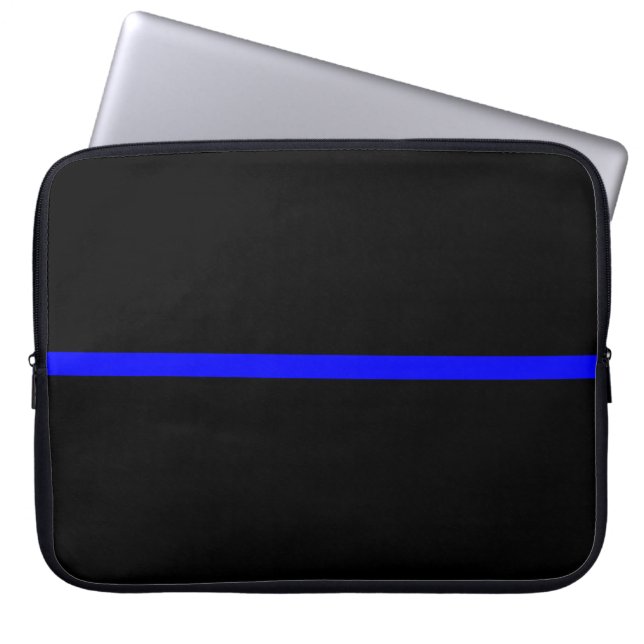 Symbolisk tunn blå linje Påstående Laptop Sleeve (Framsidan)