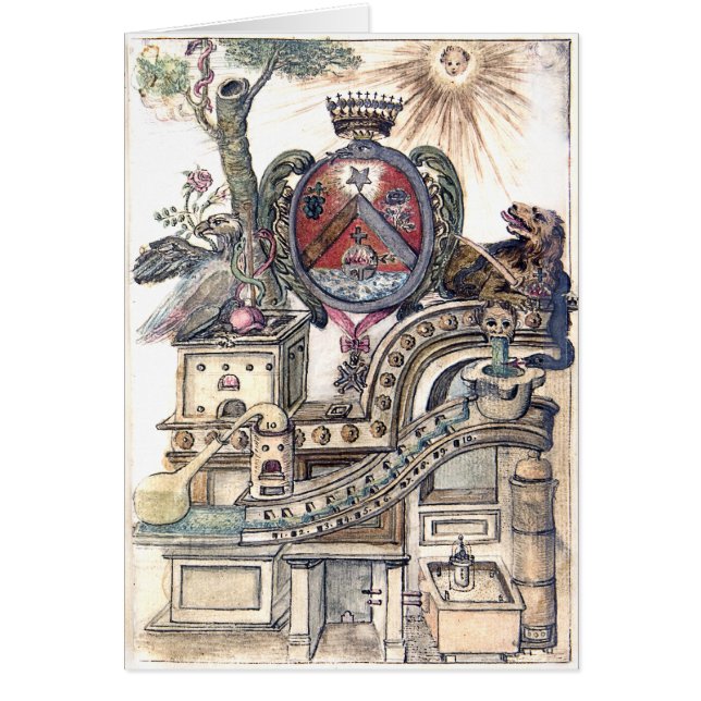 Symboliskt alkemiseminarium hälsningskort (Framsidan)