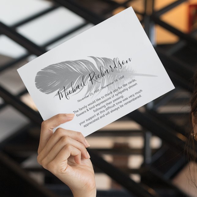 Symboliskt fjäderminne Tacksamhetskort Tack Kort (Skapare uppladdad)