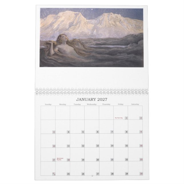 Symbolistkonstkalender 2015 kalender (Jan 2027)