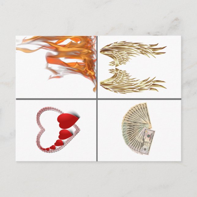 Symbolkort för förbättring och klargörande av mål vykort (Framsida)