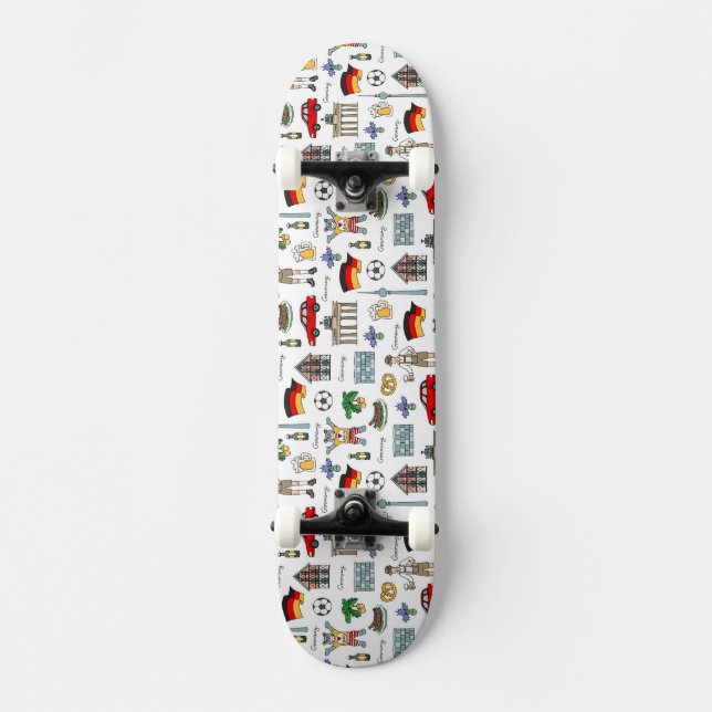 Symbolmönster för Tyskland | Mini Skateboard Bräda 18,7 Cm (Framsida)