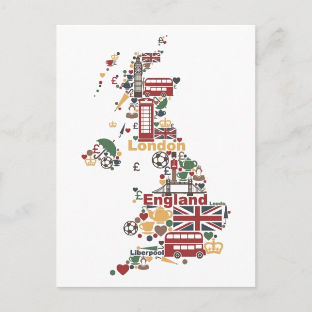 Symbols of England Karta Vykort (Framsida)