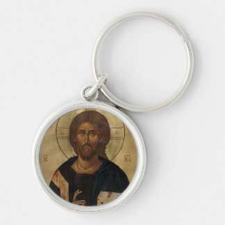 symbolsjesus keychain rund silverfärgad nyckelring