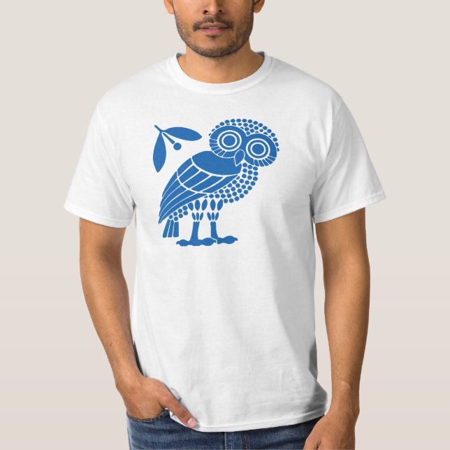 Symbolsymbolen flagga i Aten uggla bi T Shirt (Framsida)