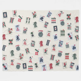 Symbolsymboler för MahJongg-plattor på brickan Fleecefilt