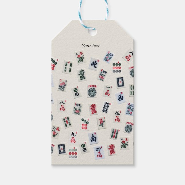 Symbolsymboler för MahJongg-plattor på brickan Presentetikett (Framsidan)