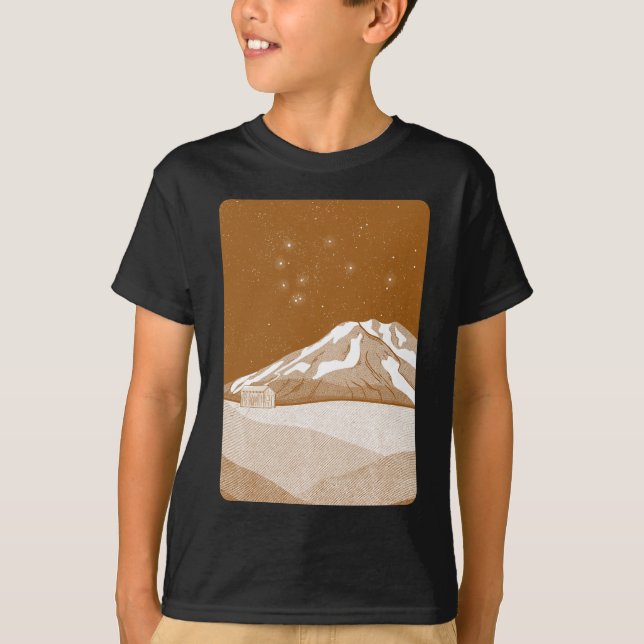 Syme Hut Mount Taranaki T Shirt (Framsida)