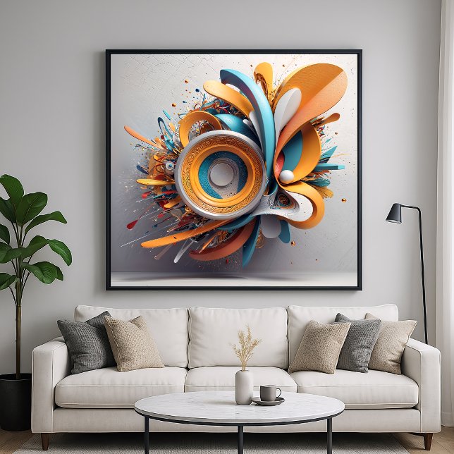 Symfoni - Abstrakt 3D-renderad designstil Poster (Skapare uppladdad)