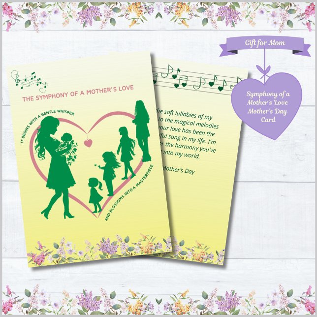Symfoni av en mors kärlek Morsdagskort Kort (Symphony of a Mother's Love Happy Mother's Day Card)