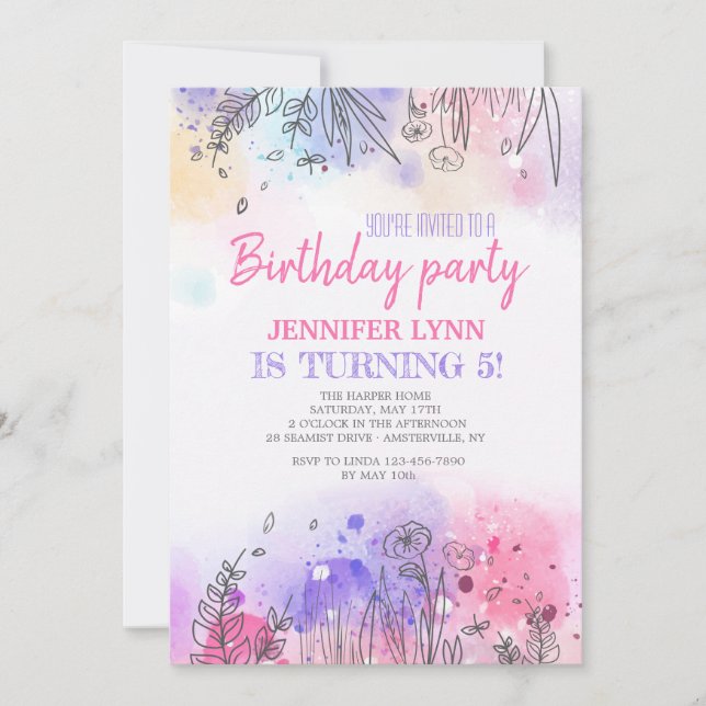 Symfoni av färginbjudan inbjudningar (Framsida)