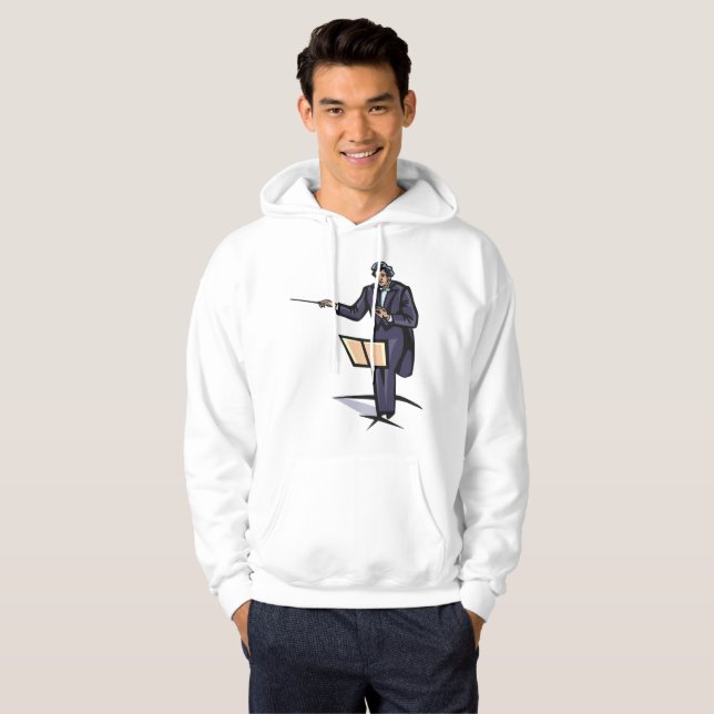 Symfoniorkester Dirigent Klassisk Musik Hoodie (Hel framsida)