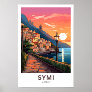 Symi Greece Travel Skriv ut Poster