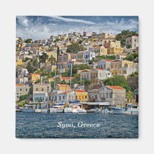 Symi, Greklands cityscape Magnet