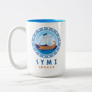 Symi, Greklands grekiska Frakt Design Två-Tonad Mugg