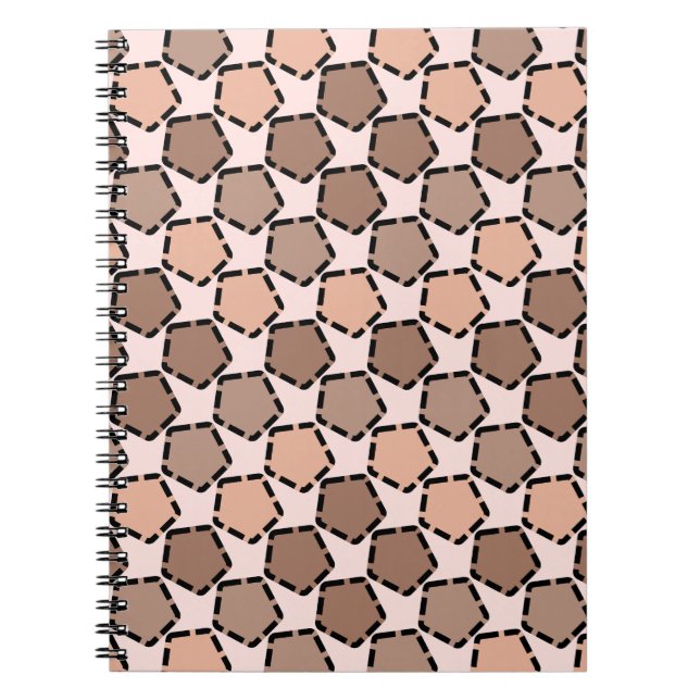 Symmetric Brown Pentagons med streckad Gräns Anteckningsbok (Framsidan)