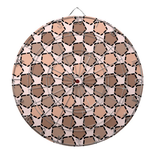 Symmetric Brown Pentagons med streckad Gräns Darttavla (Framsidan)