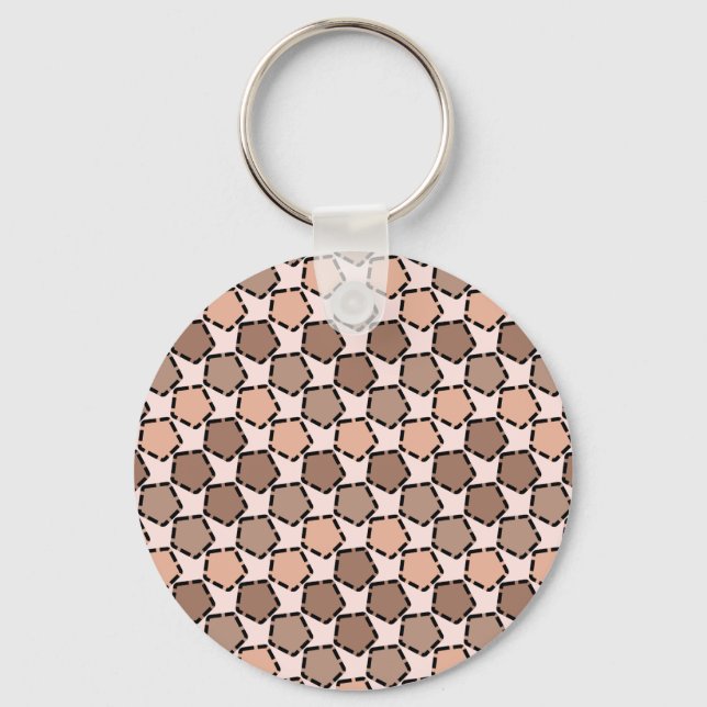 Symmetric Brown Pentagons med streckad Gräns Nyckelring (Framsida)