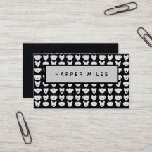 Symmetric hund logotyp mönster Black affärskort