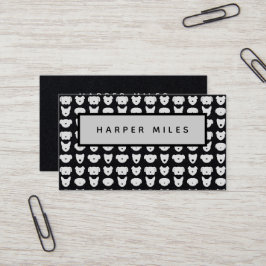 Symmetric hund logotyp mönster Black affärskort Visitkort