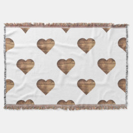 Symmetric Large Rustic Brown Wooden Hearts Filt