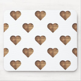 Symmetric Large Rustic Brown Wooden Hearts Musmatta