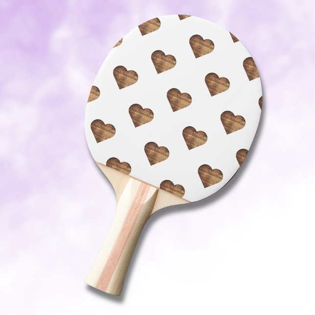 Symmetric Large Rustic Brown Wooden Hearts Pingisracket (Skapare uppladdad)