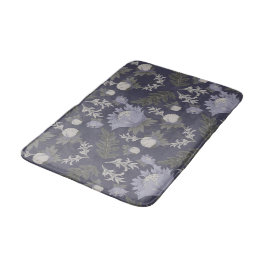 Symmetrical dark purple floral pattern badrumsmatta