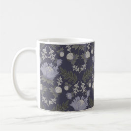 Symmetrical dark purple floral pattern kaffemugg