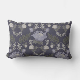 Symmetrical dark purple floral pattern lumbarkudde