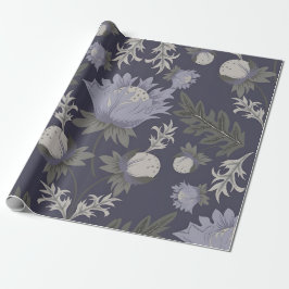 Symmetrical dark purple floral pattern presentpapper