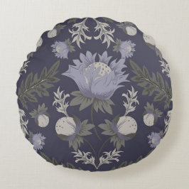 Symmetrical dark purple floral pattern rund kudde