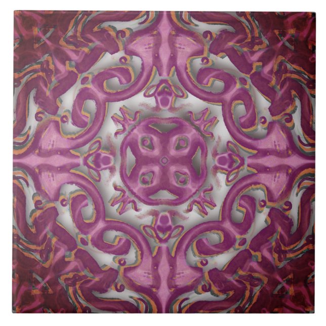 Symmetrical mönster (azulejos liknande) kakelplatta (Framsidan)