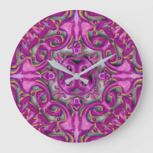 Symmetrical mönster (azulejos liknande) stor klocka