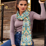 Symmetrical Motif Tan Turquise i sydvästra Stil Sjal<br><div class="desc">Symmetrical Motif,  sydvästra Stil,  långskrapa i paletten Tan och Turquise färg. Vackra dekorativa westerna mode-tillbehör till den moderna cowgirl. Var rodeos klocka var du än bor!</div>
