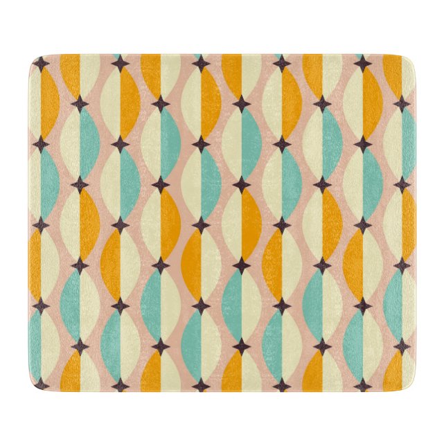 Symmetrical retro pattern with interlocking teal (Framsidan)