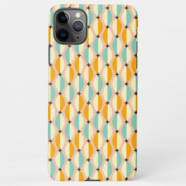 Symmetrical retro pattern with interlocking teal