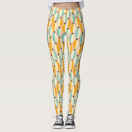Symmetrical retro pattern with interlocking teal leggings