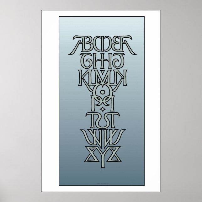 Symmetrisk Alphabet Ambigram Poster (Framsidan)