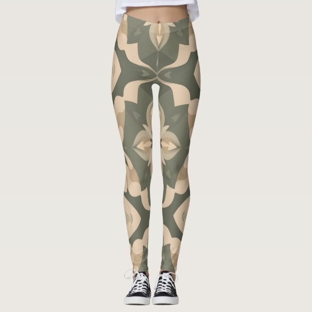 Symmetrisk dekorfärg - mjuk Färg Organic de Leggings (Framsida)