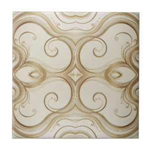 Symmetrisk elegance i Golden Tones Kakelplatta