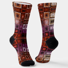 Symmetrisk glöd för rött och Lila i geometriskt ru