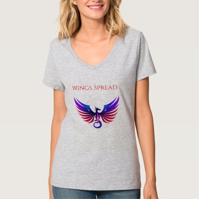 Symmetrisk Gradient Draklogotyp T Shirt (Framsida)