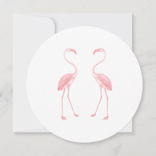 Symmetrisk Modern Flamingo-illustration Inbjudningar